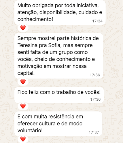 Depoimento de mãe sobre conhecer a parte histórica de Teresina com a filha