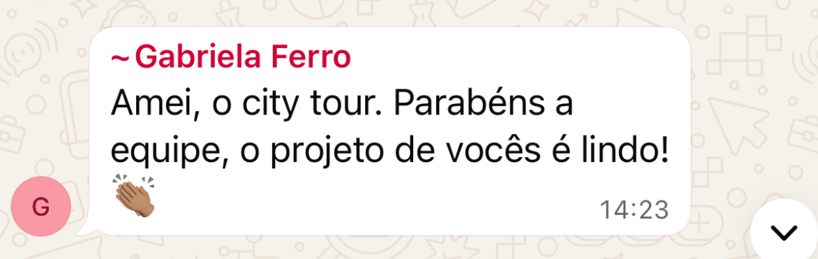 Depoimento de Gabriela Ferro sobre o City Tour