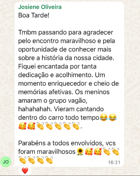 Depoimento de Josiene Oliveira sobre o City Tour