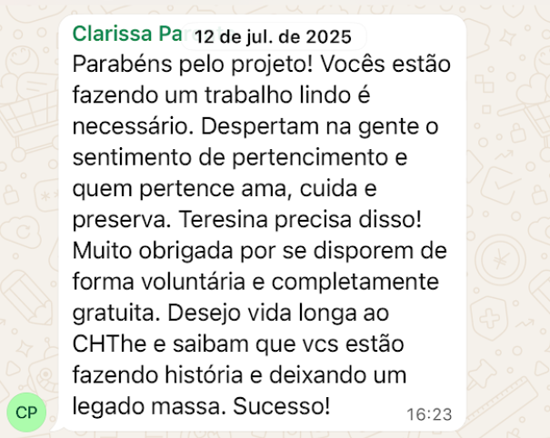 Depoimento de Clarissa sobre o sentimento de pertencimento